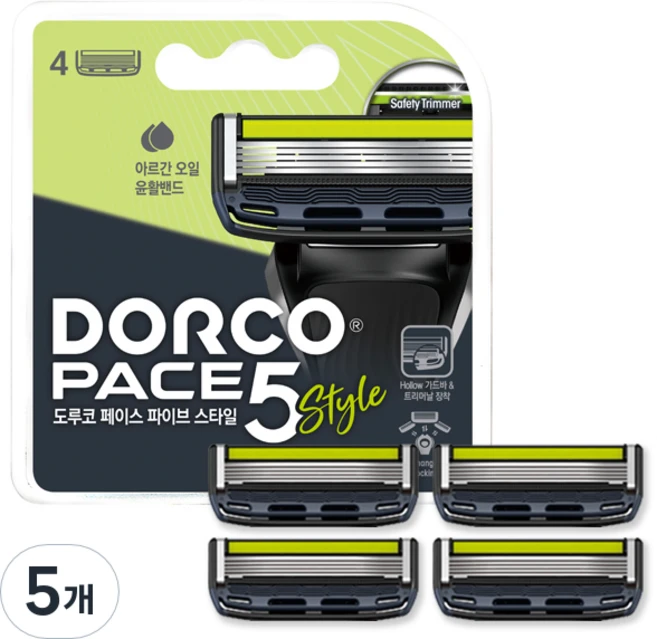 도루코 페이스 파이브 스타일 5중 면도날, 4개입, 5개 - 쿠팡