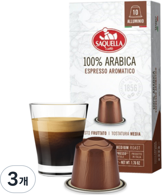 사켈라 네스프레소 호환 아라비카 캡슐커피, 5g, 10개입, 3개