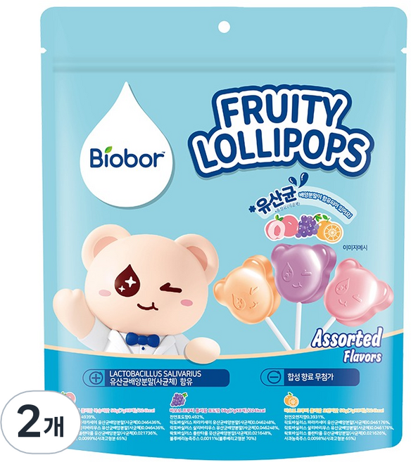 비오보 프루티 롤리팝, 168g, 2개
