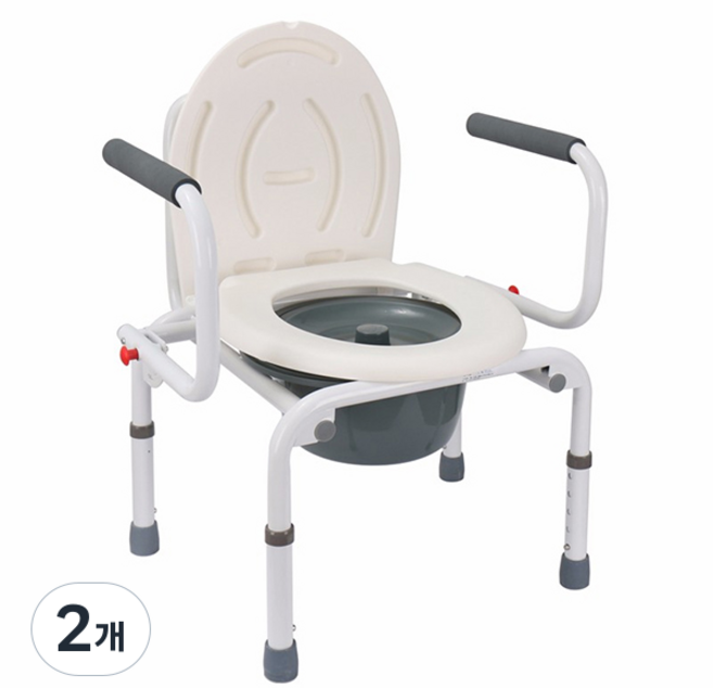 FZK 메디코 이동식 환자용변기, 화이트, 2개