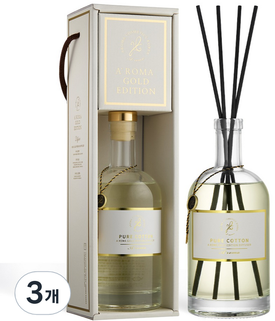 에이로마 골드에디션 디퓨저, 피오니 앤 프리지아, 500ml, 3개