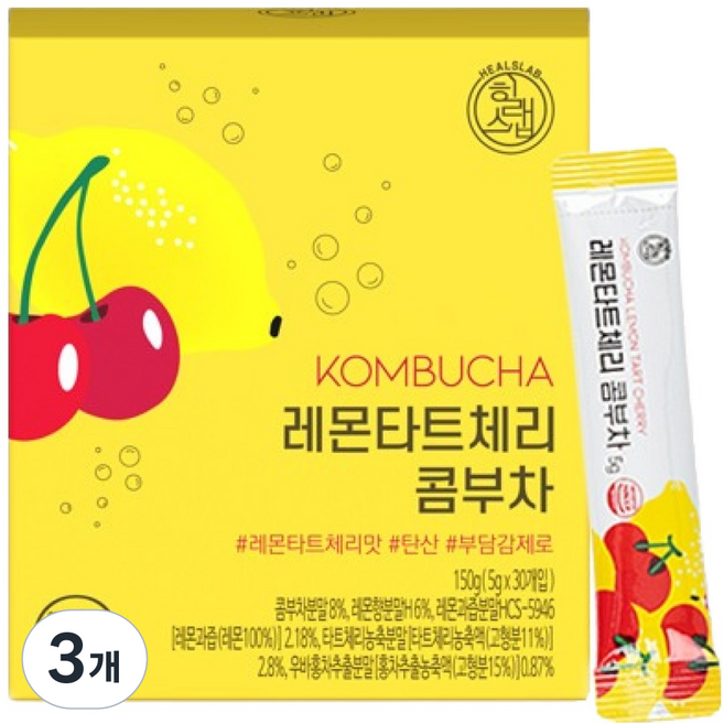 힐스랩 레몬타트체리 콤부차, 5g, 30개입, 3개