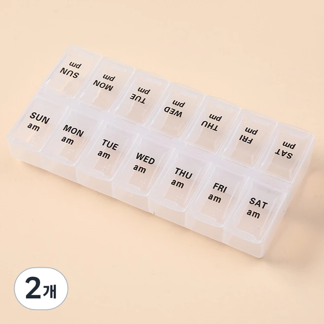 휴대용 얄약케이스 투명 소, 2개 - 쿠팡