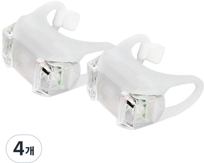 TRVL LED矽膠自行車燈 尾燈 2入, 白色, 4個