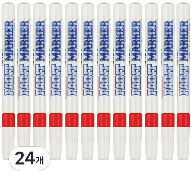 문화연필 세필 페인트마카 레드, 1색, 24개