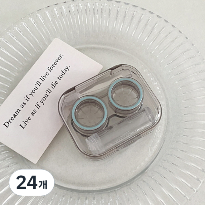 피어니스트 투명 라운드 렌즈케이스, 심플 그린, 24개