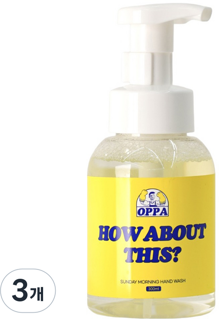 Samjeong Pulp OPPA Sunday Morning 洗手乳, 3個, 300ml