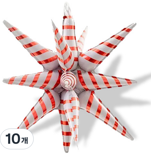 WOW PARTY KOREA 聖誕節星星氣球 55cm, 紅色, 10個