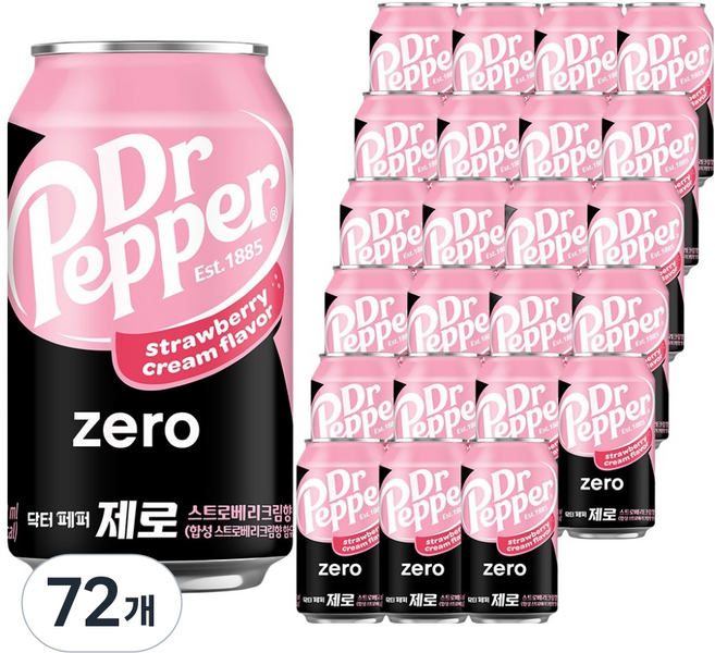 닥터페퍼 제로 스트로베리크림향, 350ml, 72개