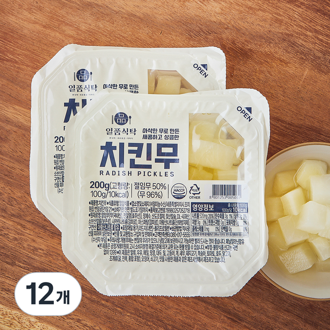 일품식탁 치킨무, 200g, 12개