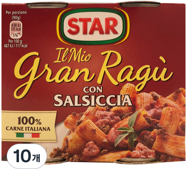 스타 라구소스 소시지 캔, 180g, 10개