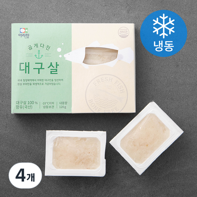 아라찬 곱게다진 대구살 (냉동), 120g, 4개