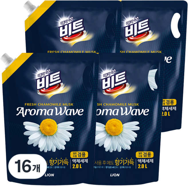 비트 아로마 웨이브 카모마일 액상세제 리필, 2L, 16개