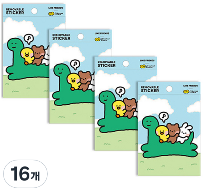 LINE FRIENDS JOGUMAN minini 可撕貼紙, 16個, 散步