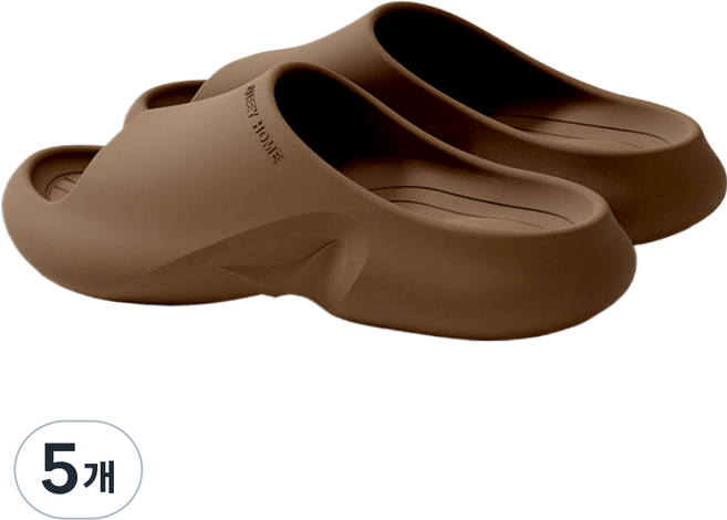 헨센 모노톤 아치 쿠션 슬리퍼 4cm, 브라운, 5개