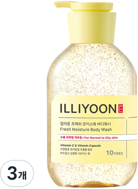 일리윤 프레쉬 모이스춰 바디워시 시트러스향, 500ml, 3개