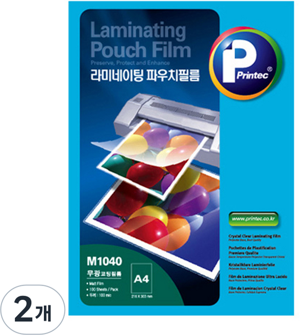 프린텍 M1040-100 기계코팅필름, A4, 200개