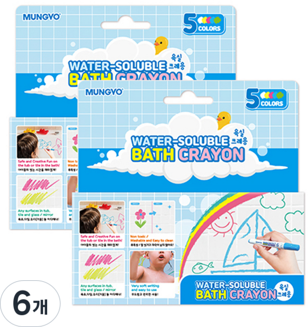 문교 욕실 크레용 MWBC-5A, 5색, 6개