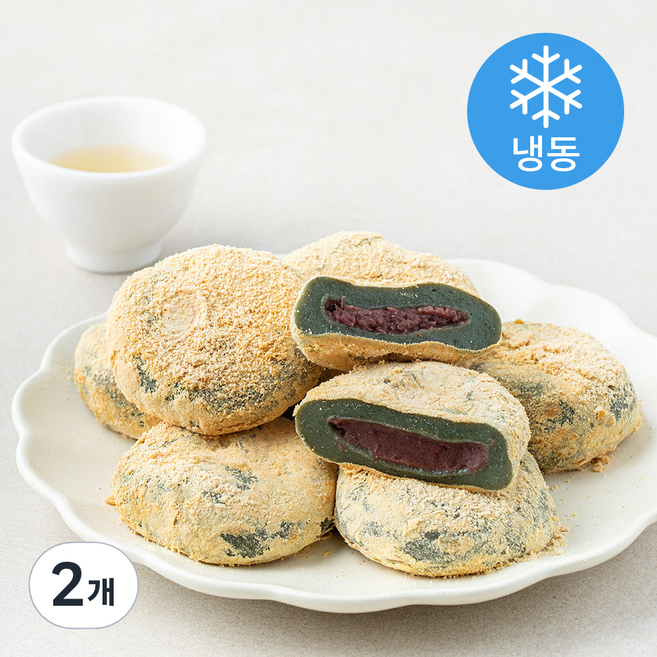 아리울떡공방 담백한 콩쑥개떡 (냉동), 350g, 2개, 1개입
