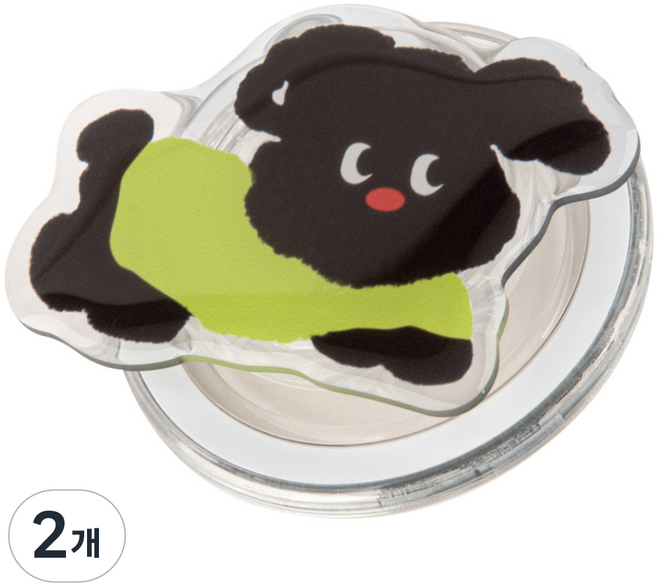 구스페리 맥세이프 동물 아크릴 스마트톡, 31까만댕댕이, 2개