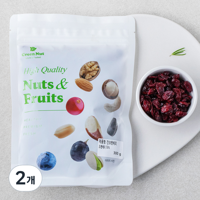 그린너트 건크랜베리, 300g, 2개