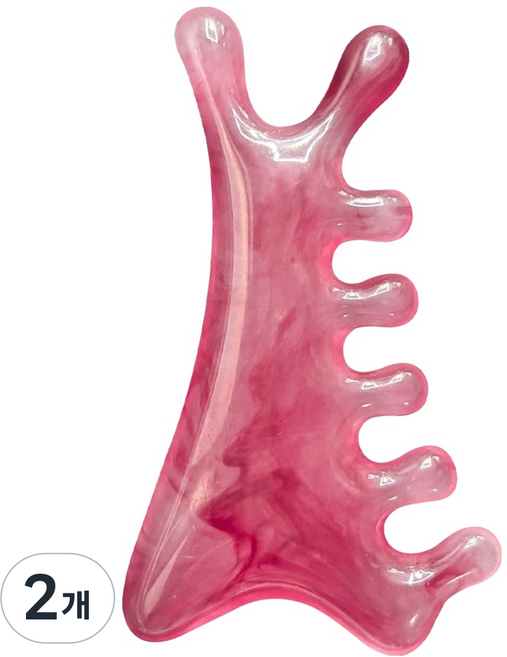 월드크린 수지 마사지 두피 전신 괄사, 2개, 로즈