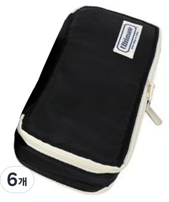 morning glory 新 收納大魔王 絨毛筆袋 ver 3, 6個, 黑色