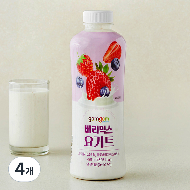 곰곰 베리믹스 요거트, 4개, 750ml