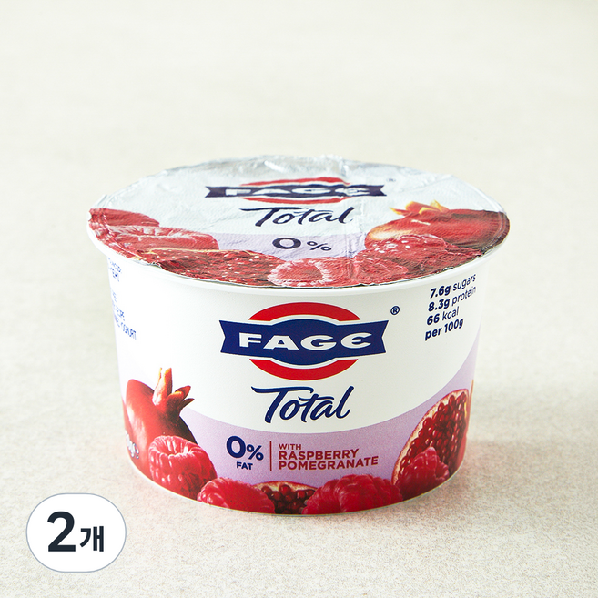 파예 무지방 그릭 요거트 라즈베리 앤 석류, 150g, 2개, 1개입