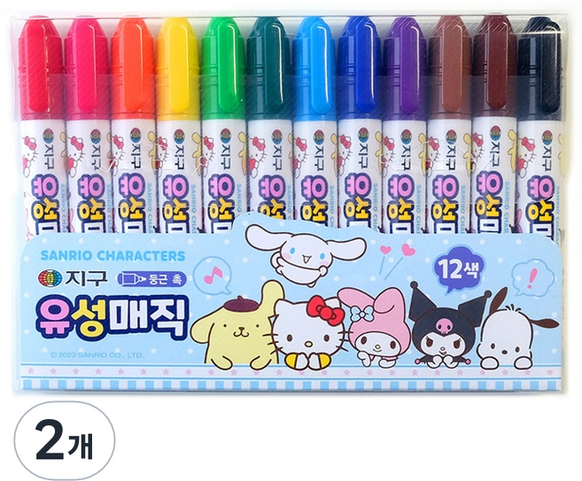 지구화학 산리오 유성매직, 12색, 2개