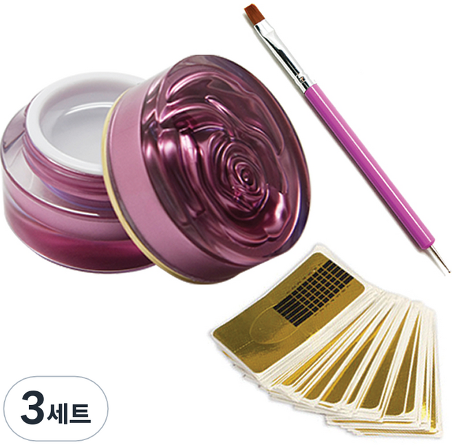 아이빛 베러톤 로즈 빌더 클리어젤 5g + 브러쉬 + 폼지 50p, 혼합색상, 3세트