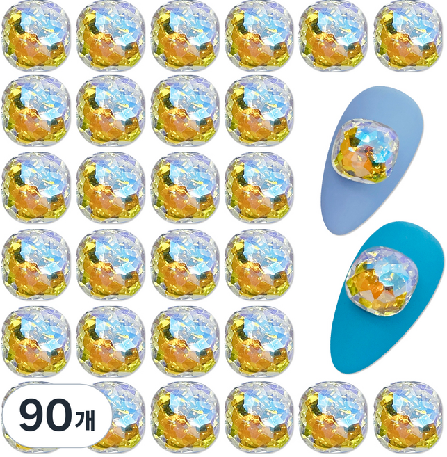 메이브라운 고퀄라운드스퀘어 쿠션컷 10mm, 오로라옐로우, 90개