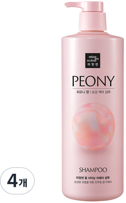 미쟝센 펄 샤이닝 리페어 퍼퓸샴푸 피오니향, 1L, 4개