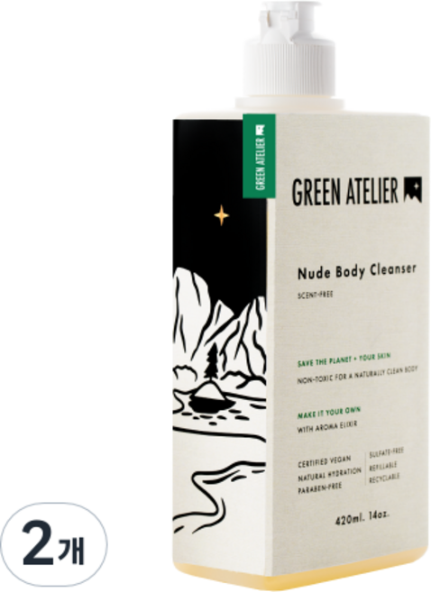그린아뜰리에 누드 바디클렌저, 420ml, 2개