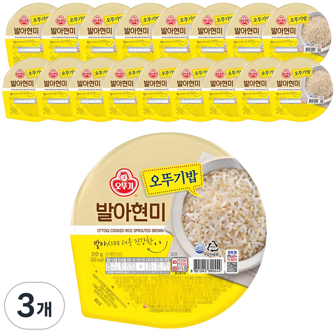오뚜기 발아현미, 210g, 54개