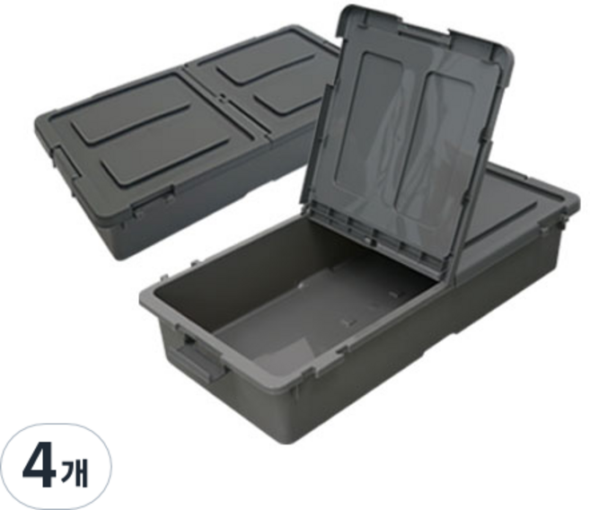 하우스레시피 언더베드 리빙박스, 그레이, 40L, 4개