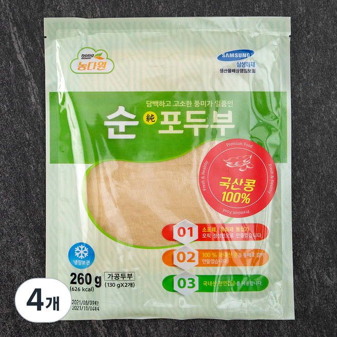 농다원 국산 포두부, 260g, 4개