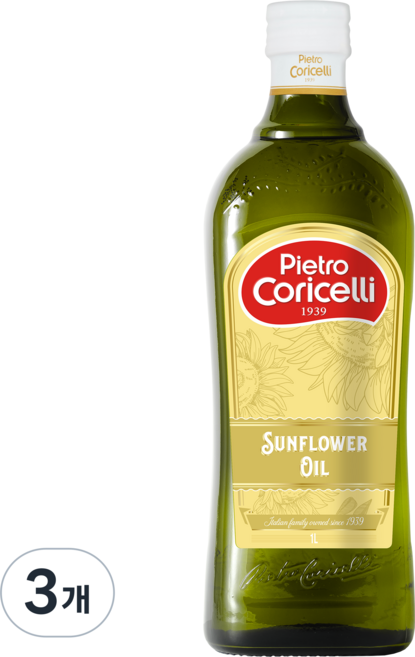 Pietro Coricelli 葵花油, 3個, 1L