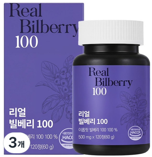 이롭핏 리얼 빌베리 100 60g, 3개, 120정