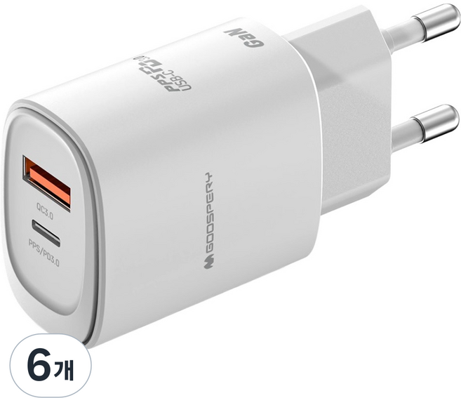 구스페리 2포트 GaN PPS PD 3.0 멀티 초고속 충전기 어댑터 25W, 6개