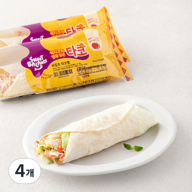 스윗밸런스 쉬림프 타코랩, 105g, 4개