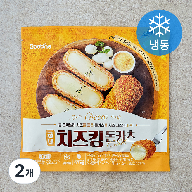 굽네 치즈킹 돈카츠 (냉동), 317g, 2개