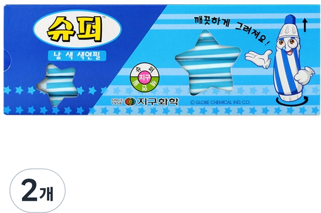 지구화학 슈퍼 색연필 낱색 하늘 12p, 2개, 1색