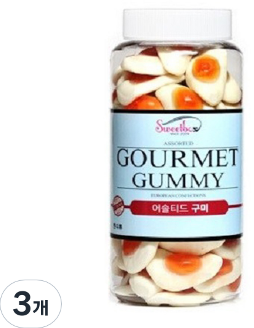 스위트박스 계란모양 어솔티드 구미, 600g, 3개