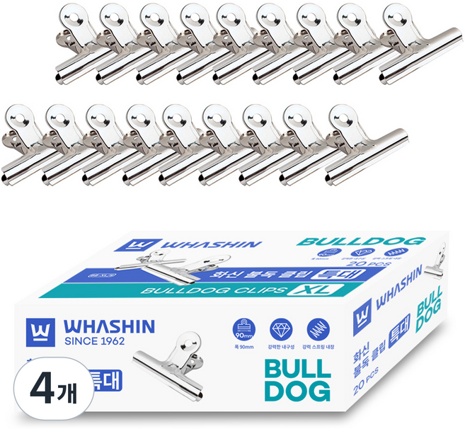 화신 불독클립, 특대, 20개입, 4개