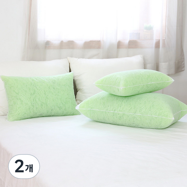 유니코아 바이오세라믹 칩베개 사각, 그린, 2개