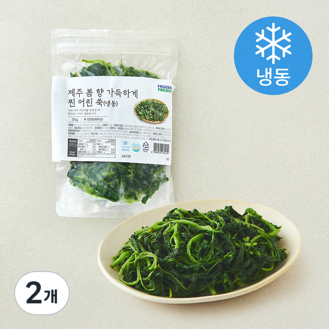 프로즌프레시 제주 봄 향 가득하게 찐 어린 쑥 (냉동), 2개, 310g