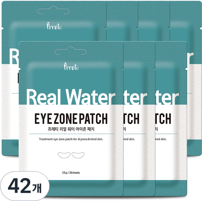 프레티 리얼 워터 아이존 패치 25g, 42개, 30개입 - 쿠팡