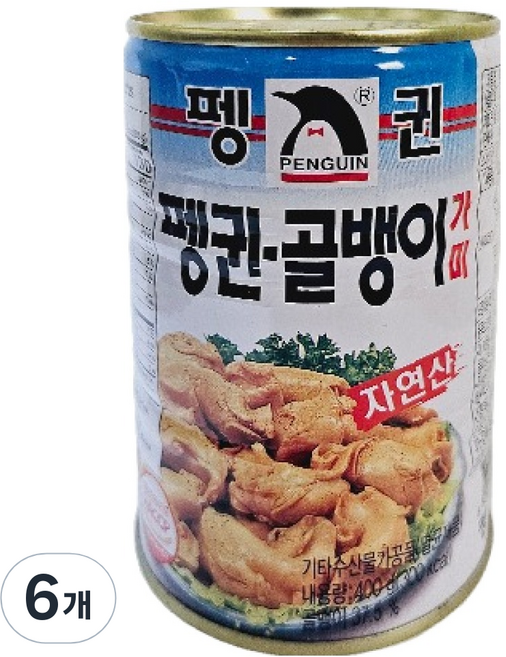 펭귄 자연산 골뱅이 가미, 400g, 6개
