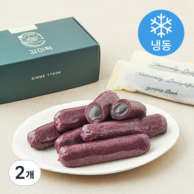 김미떡 흑임자앙금 가래떡 (냉동), 80g, 2개, 6개입